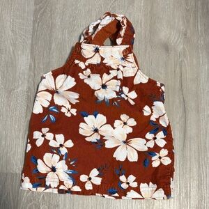 Carter's Floral Corduroy Dress - Brown and White